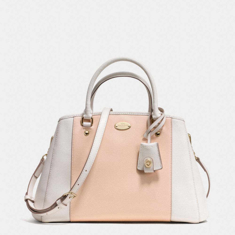COACH F34853 Small Margot Carryall In Bicolor Crossgrain  LIGHT GOLD/APRICOT/CHALK