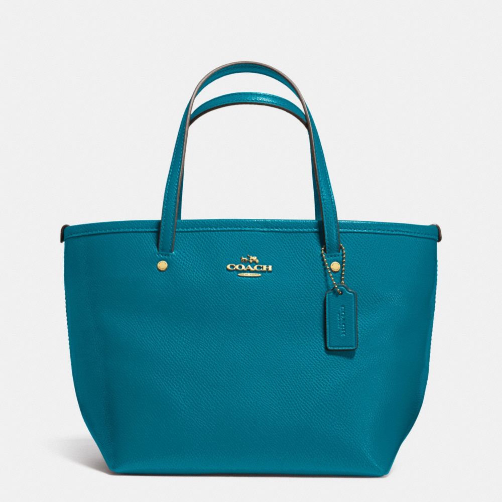 COACH F34871 - CROSSGRAIN MINI STREET TOTE LIGHT GOLD/TEAL