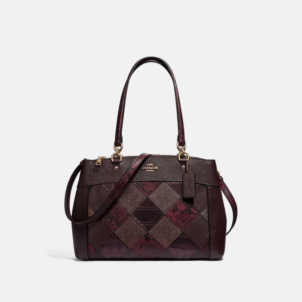 COACH F34890 BROOKE CARRYALL WITH PATCHWORK OXBLOOD MULTI/LIGHT GOLD