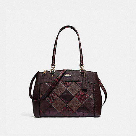 COACH F34890 BROOKE CARRYALL WITH PATCHWORK OXBLOOD-MULTI/LIGHT-GOLD