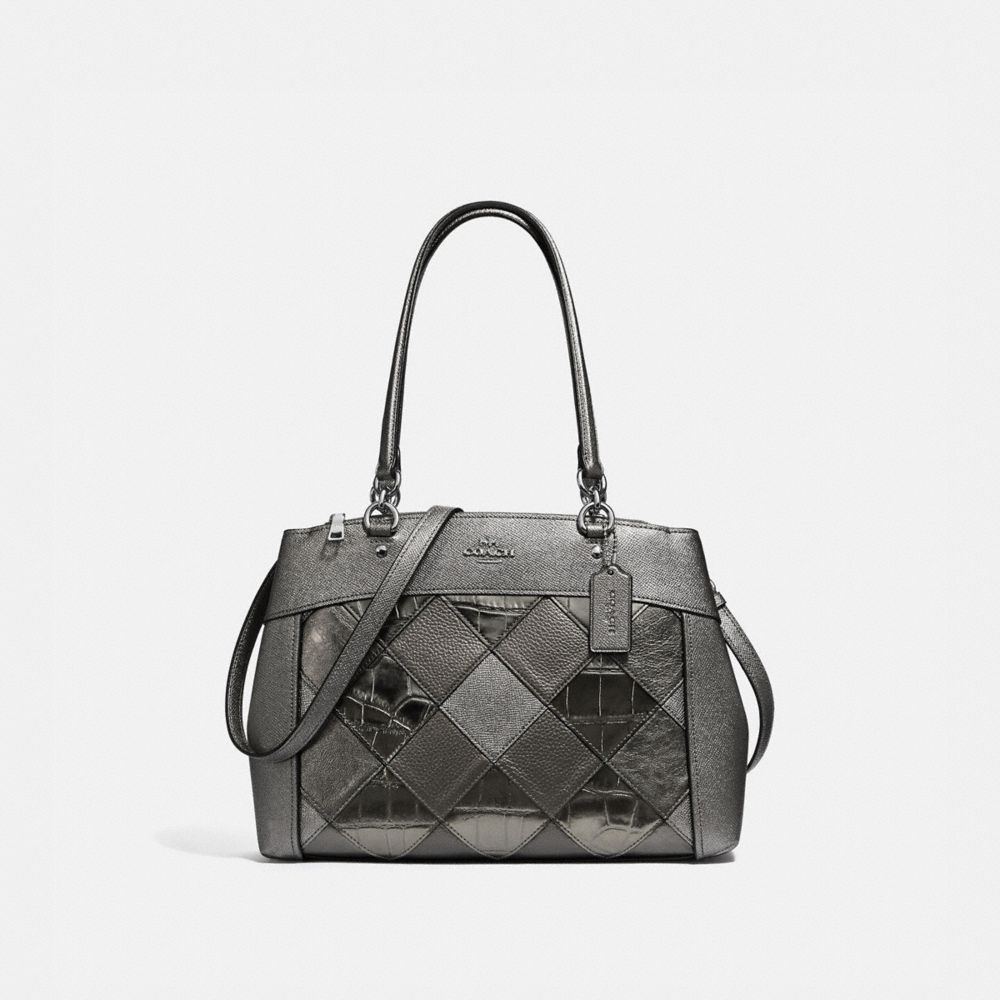 COACH F34890 BROOKE CARRYALL WITH PATCHWORK GUNMETAL MULTI/SILVER