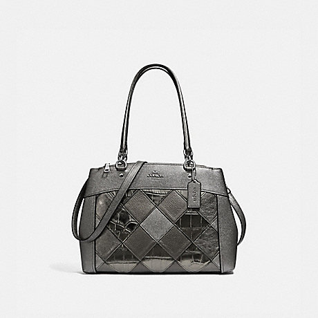 COACH F34890 BROOKE CARRYALL WITH PATCHWORK GUNMETAL MULTI/SILVER