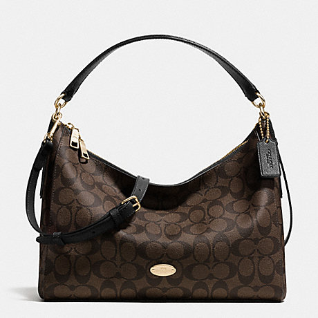 COACH EAST/WEST CELESTE CONVERTIBLE HOBO IN SIGNATURE - LIGHT GOLD/BROWN/BLACK - f34899