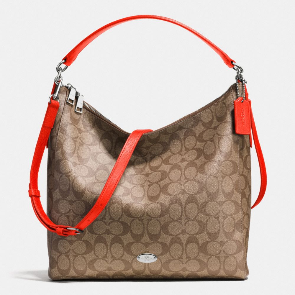 COACH f34910 CELESTE CONVERTIBLE HOBO IN SIGNATURE SILVER/KHAKI/ORANGE