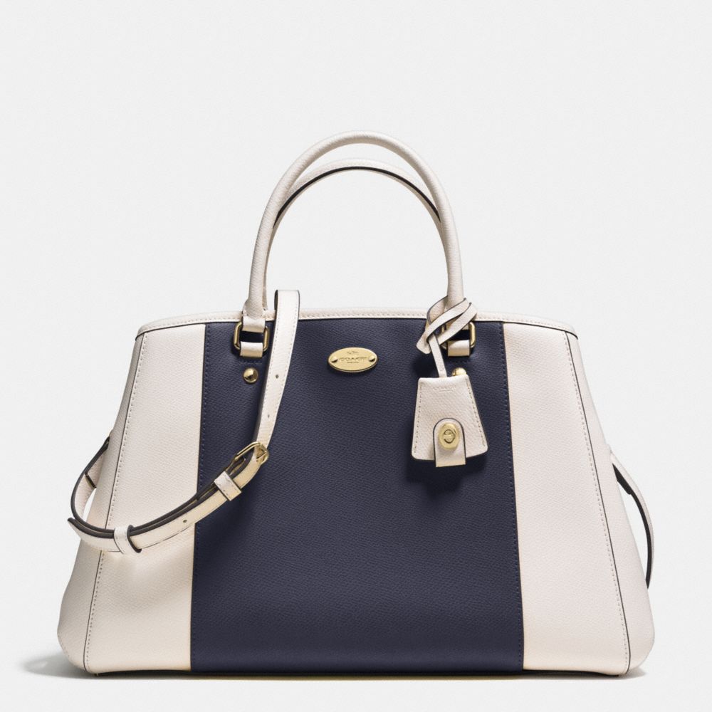 COACH F34913 - MARGOT CARRYALL IN BICOLOR CROSSGRAIN LEATHER  LIGHT GOLD/MIDNIGHT/CHALK