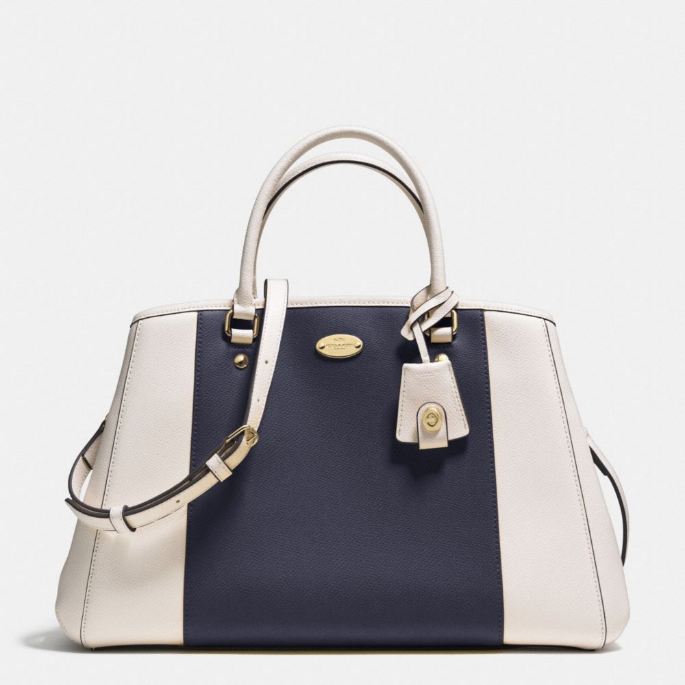 COACH MARGOT CARRYALL IN BICOLOR CROSSGRAIN LEATHER - LIGHT GOLD/MIDNIGHT/CHALK - F34913