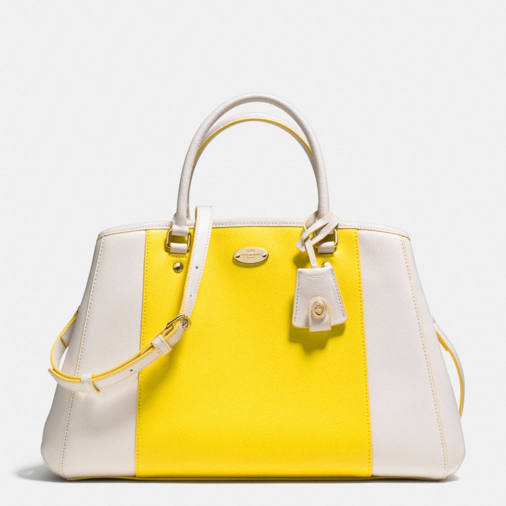 COACH F34913 MARGOT CARRYALL IN BICOLOR CROSSGRAIN LEATHER -LIGHT-GOLD/YELLOW/CHALK