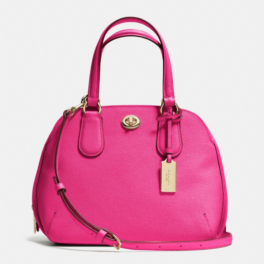 COACH F34940 Prince Street Mini Satchel In Crossgrain Leather LIGHT GOLD/PINK RUBY