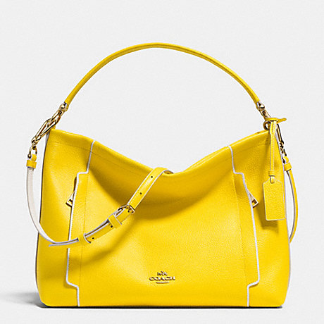 COACH SCOUT HOBO IN COLORBLOCK LEATHER - LIGHT GOLD/YELLOW/CHALK - f34994