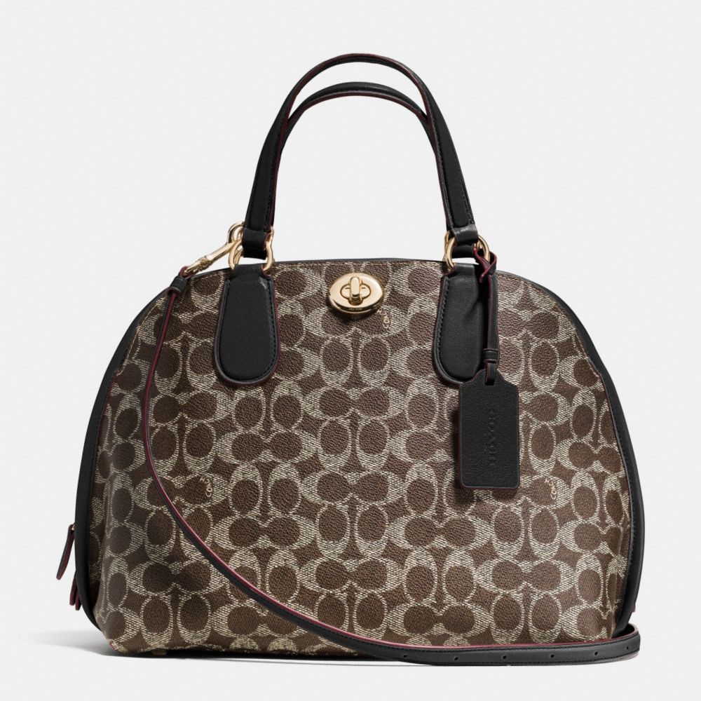 COACH F35091 Prince Street Satchel In Signature LIGHT GOLD/SADDLE/BLACK