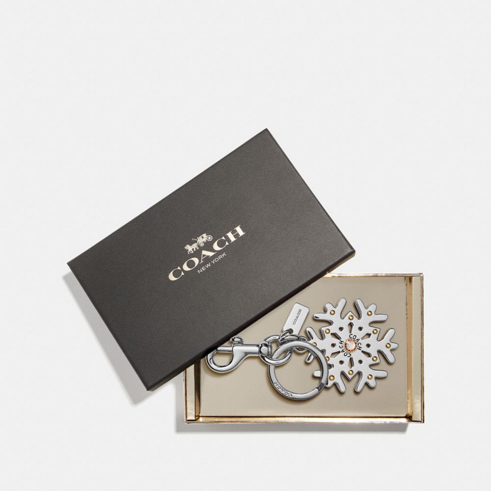 BOXED SNOWFLAKE BAG CHARM - COACH F35130 - SILVER/SILVER