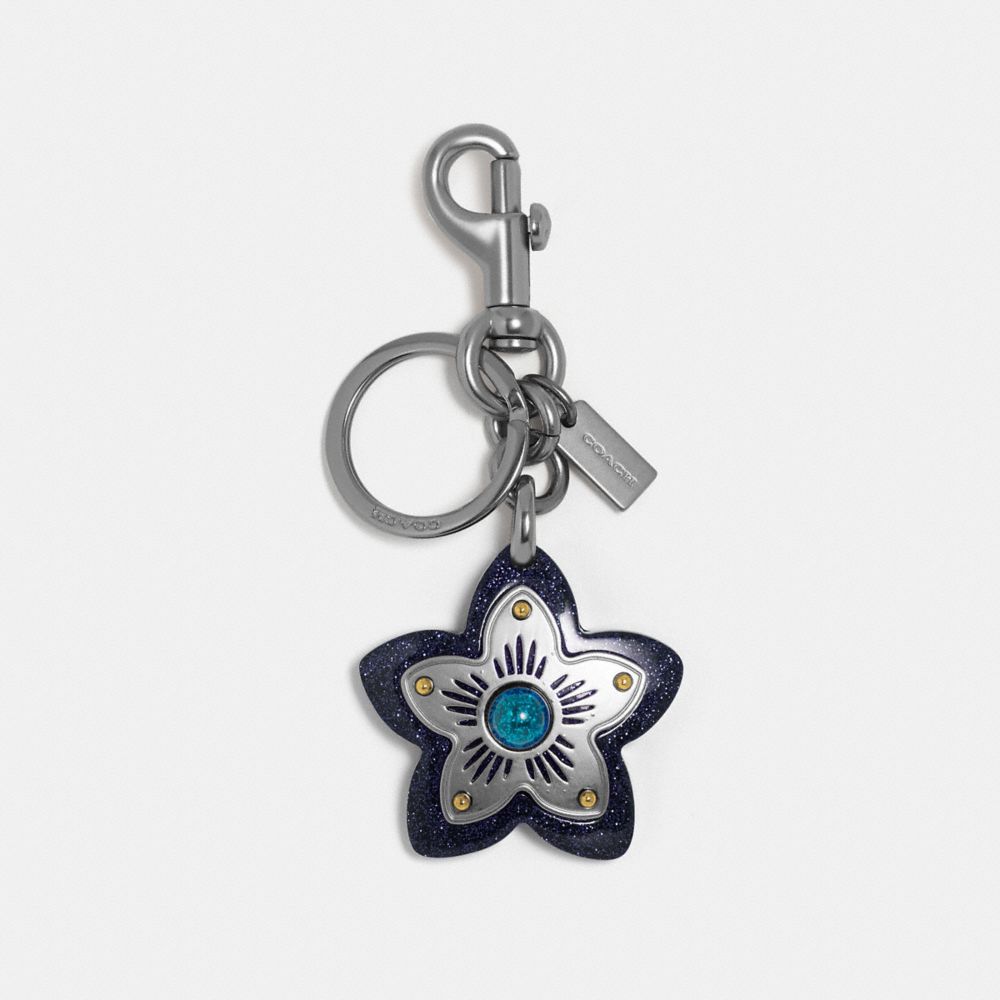 WILDFLOWER BAG CHARM - F35132 - DENIM/BLACK