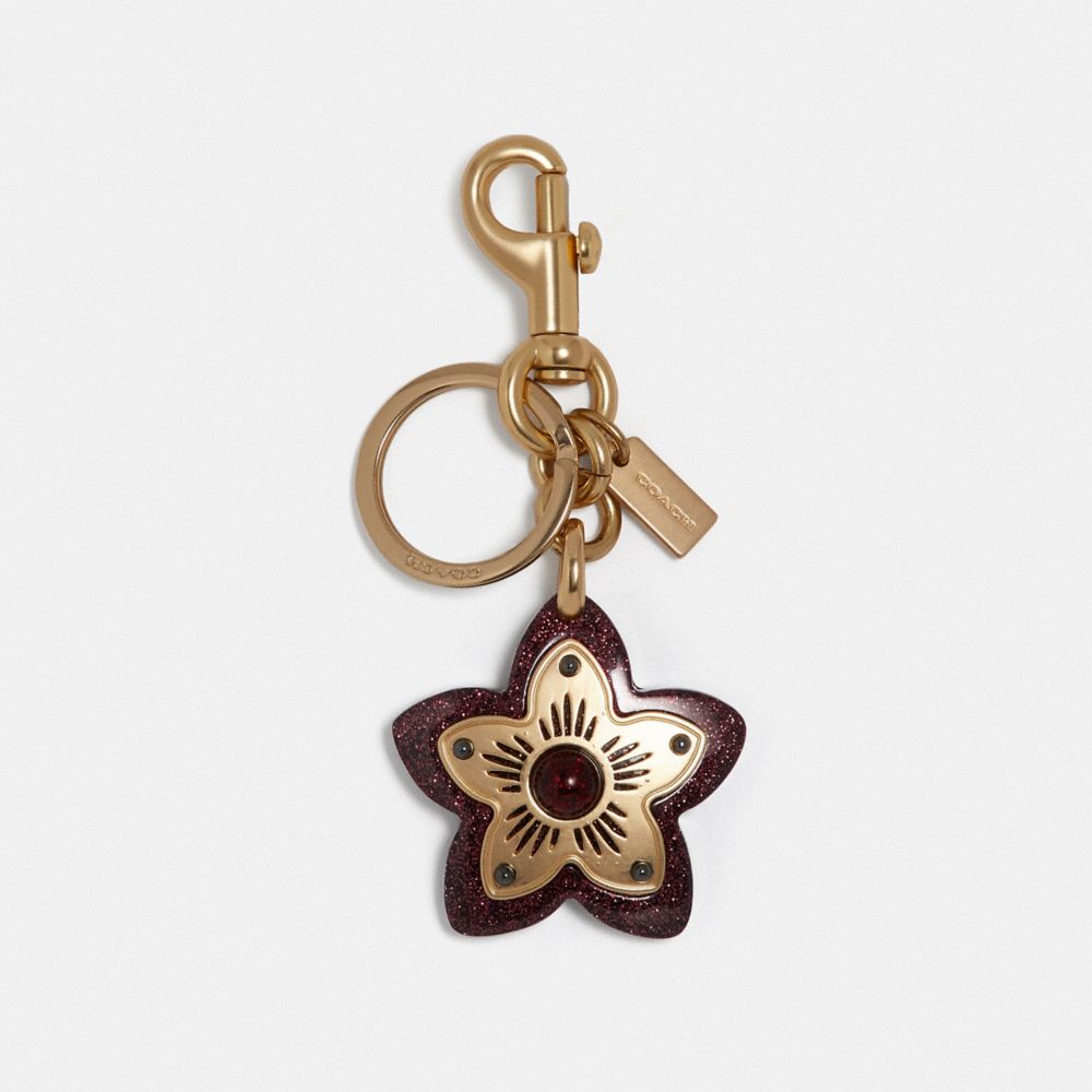 COACH F35132 - WILDFLOWER BAG CHARM OXBLOOD/GOLD