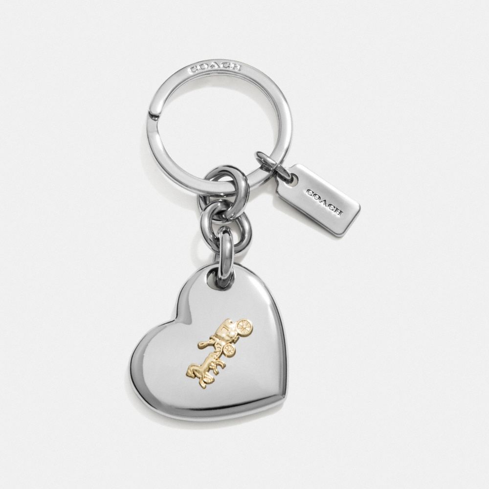 HORSE AND CARRIAGE HEART BAG CHARM - SILVER/SILVER - COACH F35133