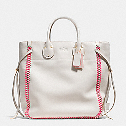 TATUM TALL TOTE IN POP LACING WHIPLASH LEATHER - LIE1K - COACH F35156