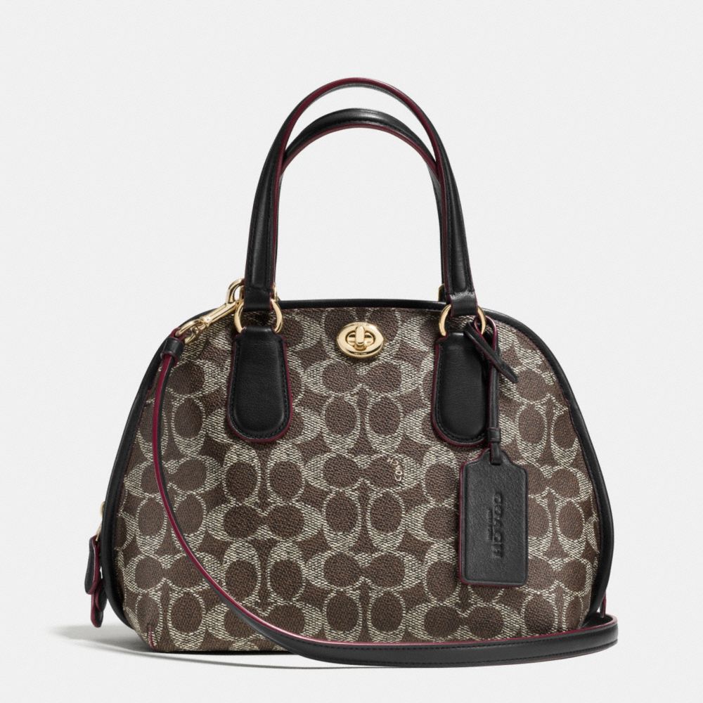 COACH f35159 PRINCE STREET MINI SATCHEL IN SIGNATURE LIGHT GOLD/SADDLE/BLACK