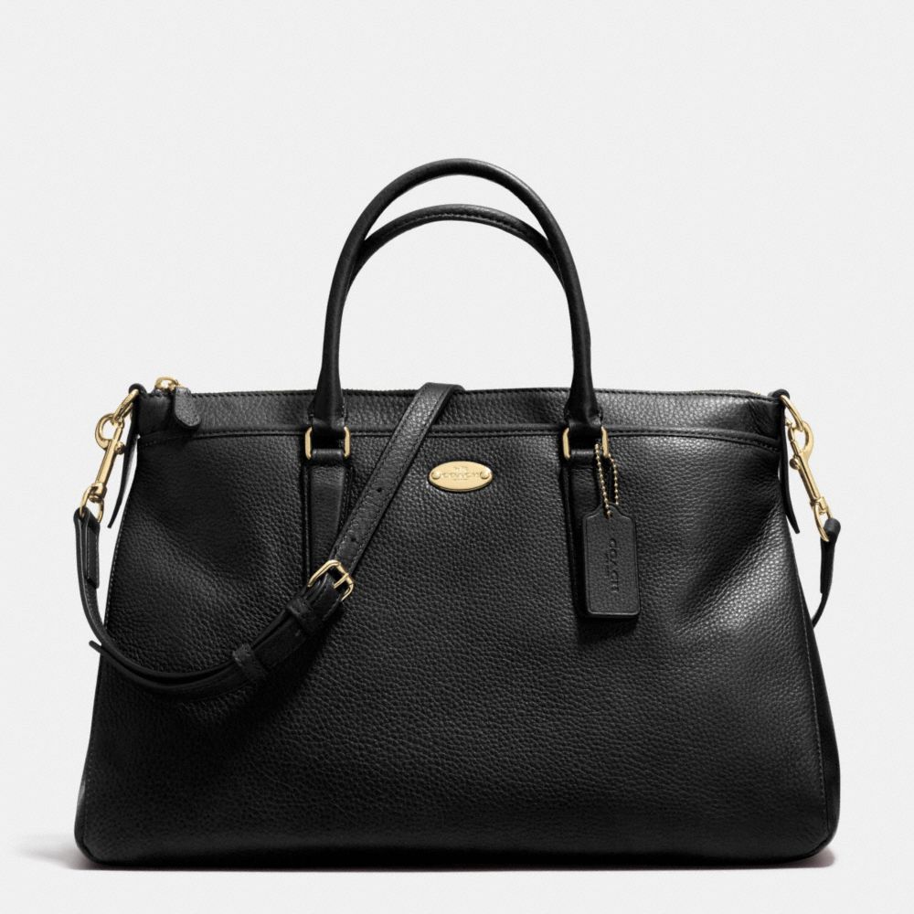 MORGAN SATCHEL IN PEBBLE LEATHER - f35185 - LIGHT GOLD/BLACK