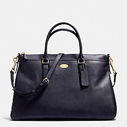 MORGAN SATCHEL IN PEBBLE LEATHER - f35185 - LIGHT GOLD/MIDNIGHT