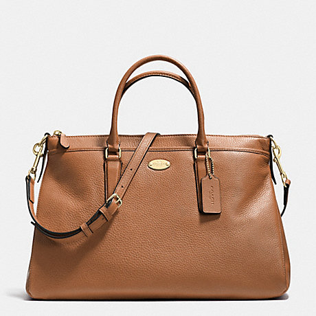 COACH F35185 MORGAN SATCHEL IN PEBBLE LEATHER LIGHT-GOLD/SADDLE-F34493