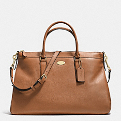 MORGAN SATCHEL IN PEBBLE LEATHER - f35185 - LIGHT GOLD/SADDLE F34493