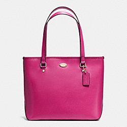 ZIP TOP TOTE IN CROSSGRAIN LEATHER - f35204 - IMCBY