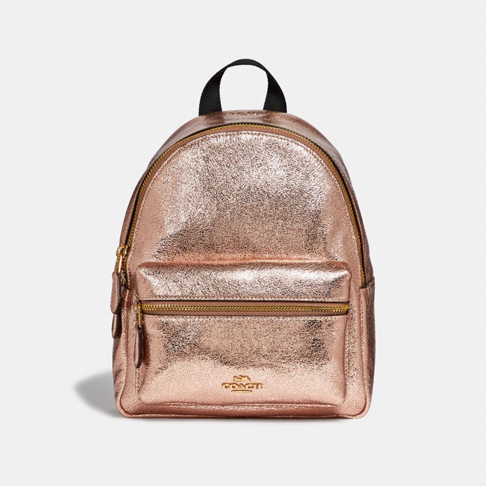 COACH MINI CHARLIE BACKPACK - ROSE GOLD/LIGHT GOLD - F35238