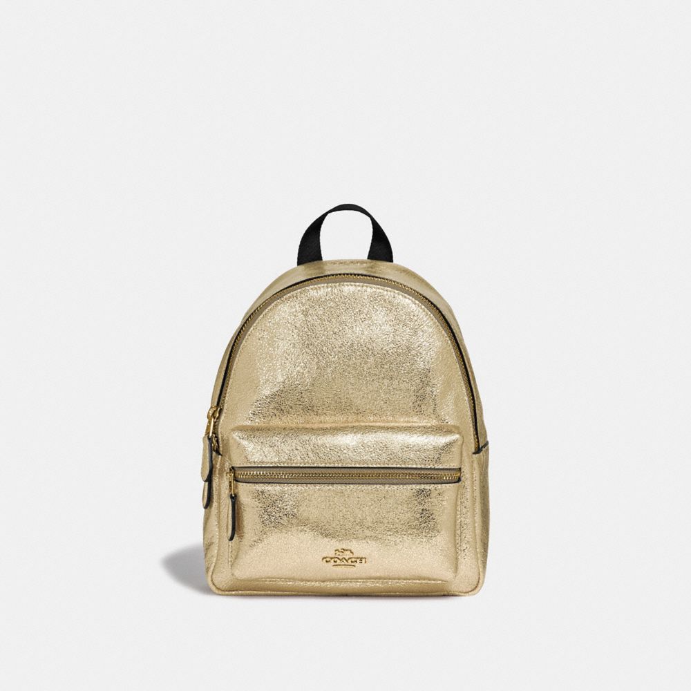 COACH F35238 MINI CHARLIE BACKPACK WHITE GOLD/LIGHT GOLD