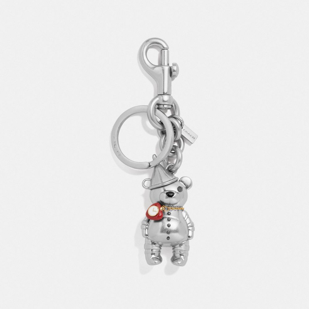 COACH TIN MAN BEAR BAG CHARM - SILVER/SILVER - F35246