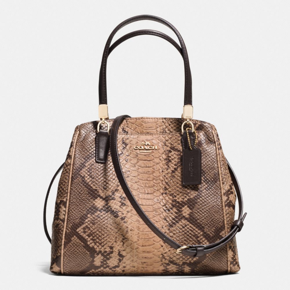 COACH f35271 MINETTA CROSSBODY IN SNAKESKIN EMBOSSED LEATHER LIGHT GOLD/NATURAL