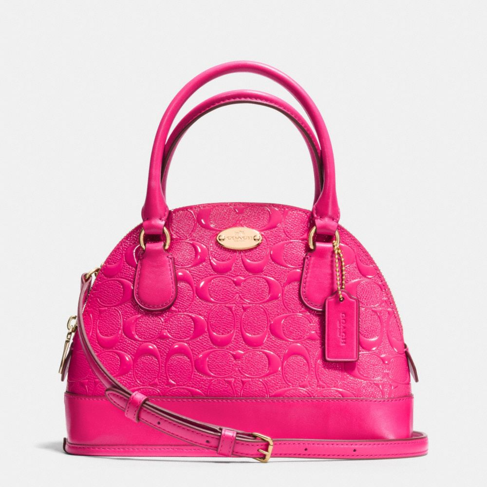 COACH F35279 - MINI CORA DOMED SATCHEL IN DEBOSSED PATENT LEATHER ...