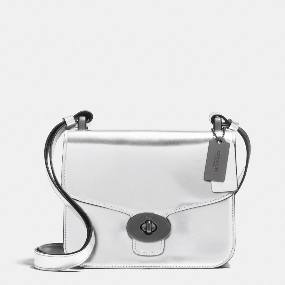 COACH F35284 - PAGE MINI CROSSBODY IN MIRROR METALLIC LEATHER - ANTIQUE NICKEL/SILVER | COACH 