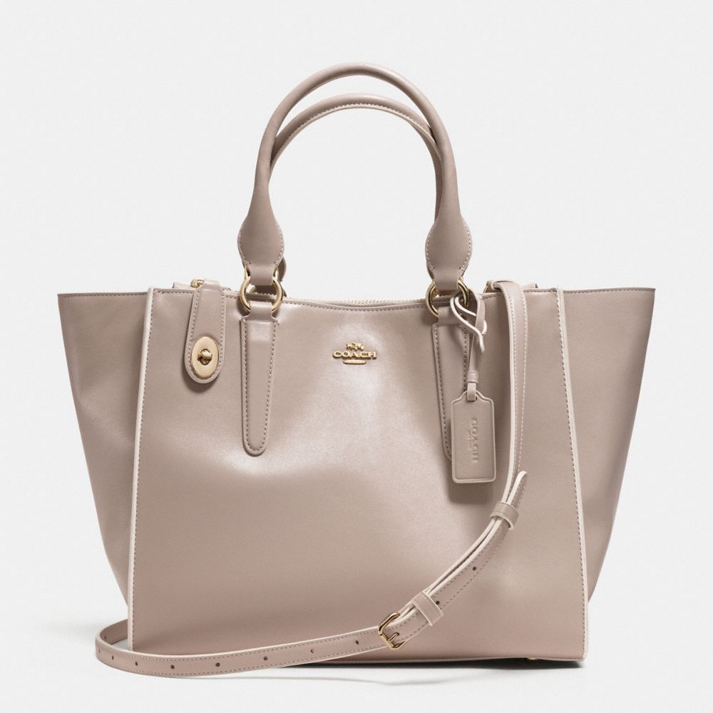 COACH F35331 - CROSBY CARRYALL IN COLORBLOCK LEATHER LIGHT GOLD/GREY BIRCH/CHALK