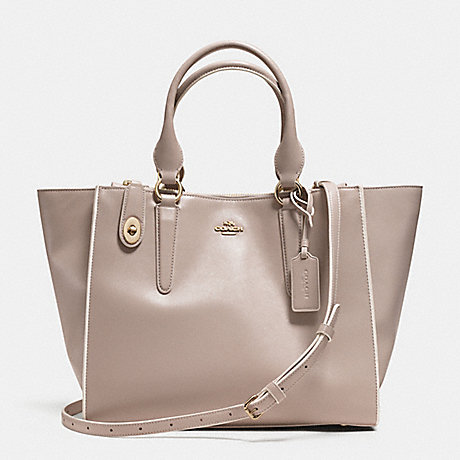 COACH f35331 CROSBY CARRYALL IN COLORBLOCK LEATHER LIGHT GOLD/GREY BIRCH/CHALK