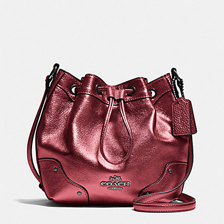COACH BABY MICKIE DRAWSTRING SHOULDER BAG IN GRAIN LEATHER - QBE42 - f35363