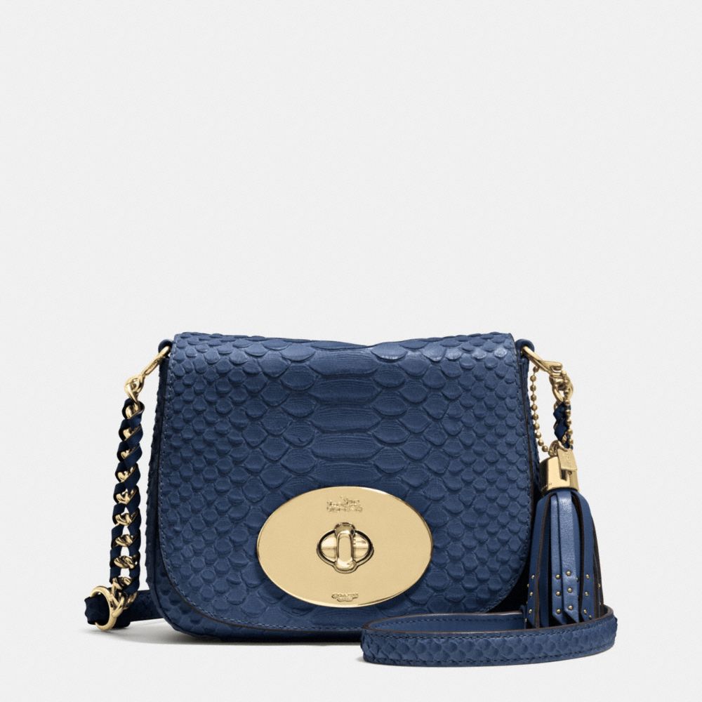 COACH F35403 LIV CROSSBODY IN PYTHON EMBOSSED LEATHER -LIGHT-GOLD/DENLIGHT-GOLD