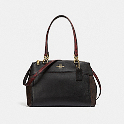 BROOKE CARRYALL IN SIGNATURE CANVAS COLORBLOCK - COACH f35424 - brown black/multi/light gold