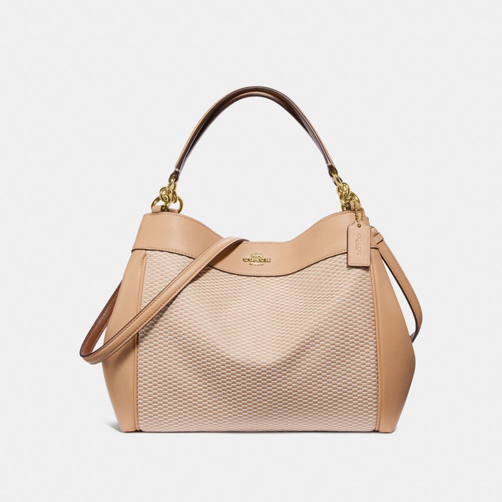SMALL LEXY SHOULDER BAG WITH LEGACY PRINT - MILK/BEECHWOOD/LIGHT GOLD - COACH F35427