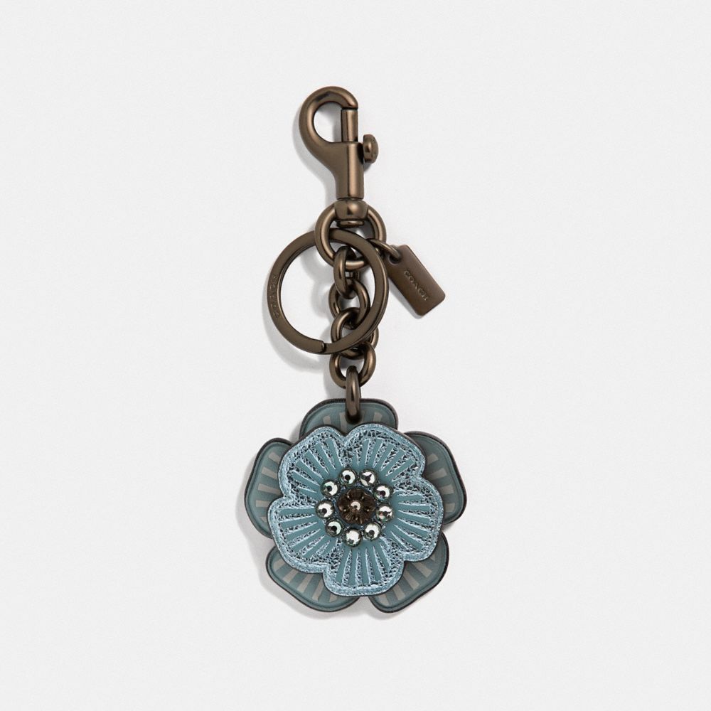 COACH F35446 CRYSTAL TEA ROSE MIX BAG CHARM DK/METALLIC LIGHT BLUE