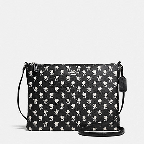 THE AMERICANA CROSSBODY IN FLORAL PRINT CANVAS - COACH F35453 - SILVER/BK PCHMNT BDLND FLR
