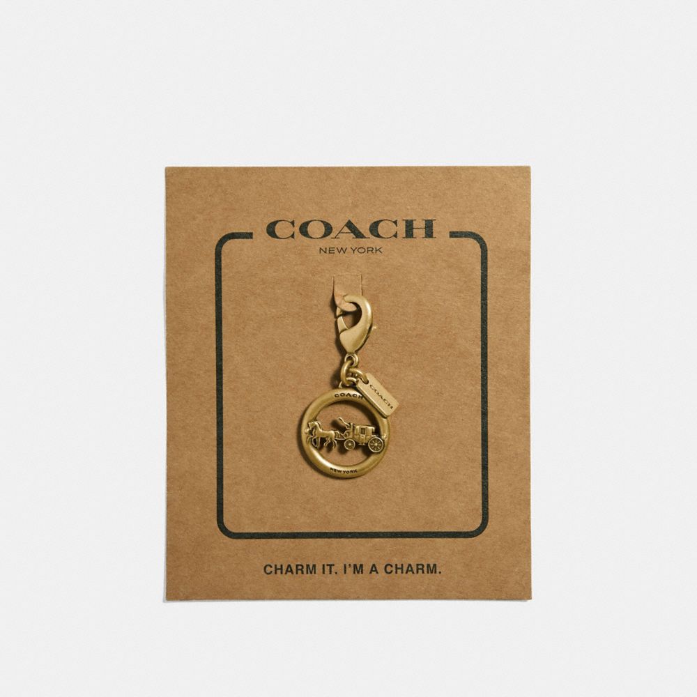 HORSE AND CARRIAGE CHARM - f35477 - GOLD