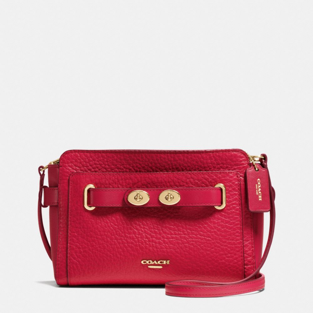 COACH f35688 BLAKE CROSSBODY IN BUBBLE LEATHER IMITATION GOLD/CLASSIC RED