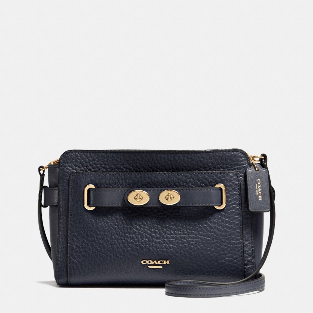 COACH BLAKE CROSSBODY IN BUBBLE LEATHER - IMITATION GOLD/MIDNIGHT - f35688