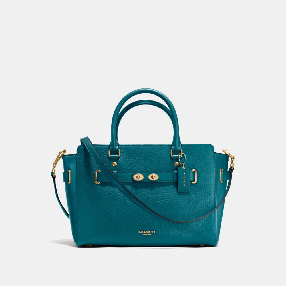 COACH F35689 - BLAKE CARRYALL IN BUBBLE LEATHER IMITATION GOLD/ATLANTIC
