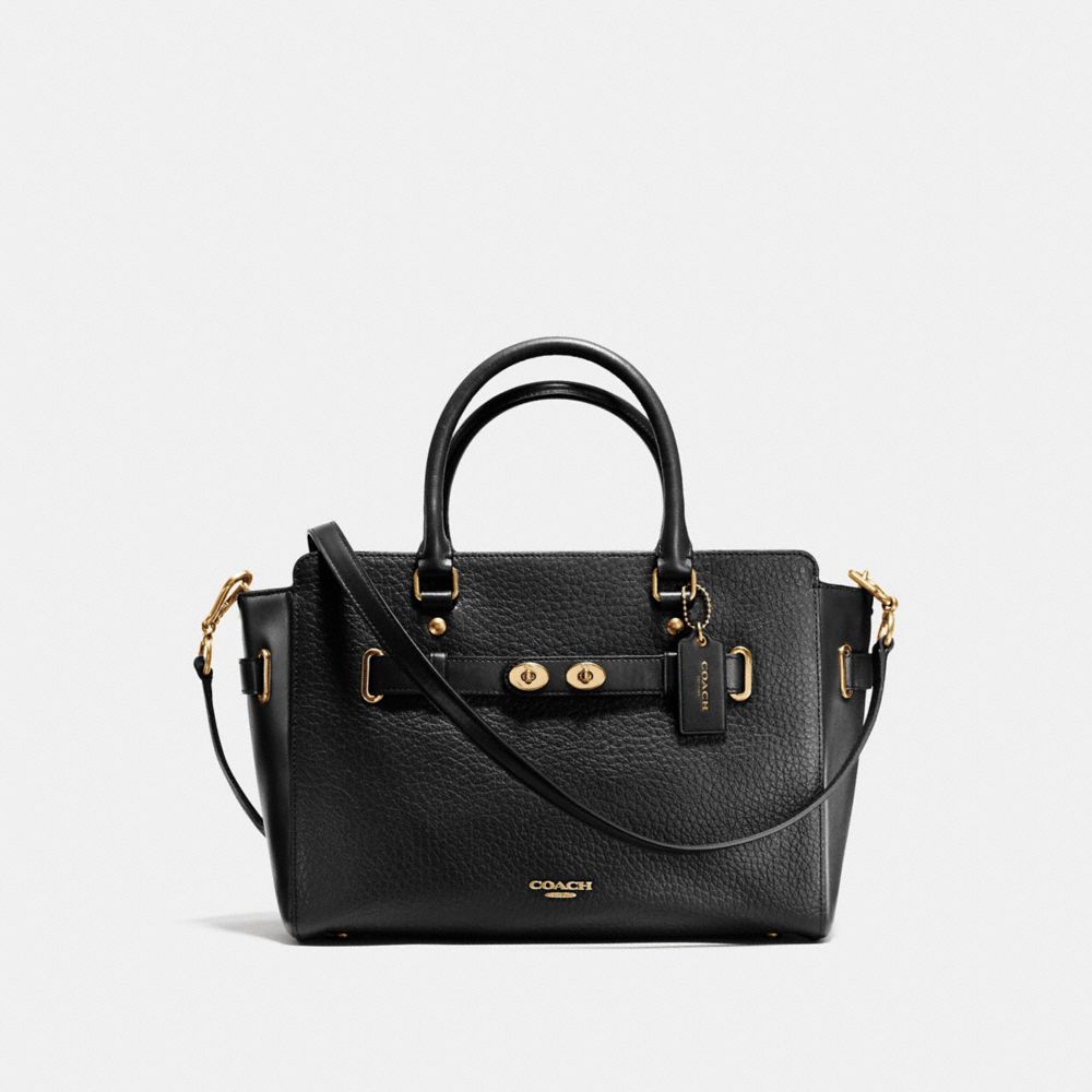 COACH F35689 - BLAKE CARRYALL IN BUBBLE LEATHER IMITATION GOLD/BLACK F37336