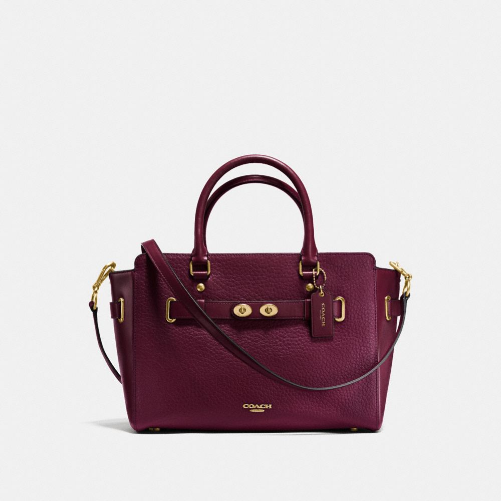 COACH F35689 - BLAKE CARRYALL IN BUBBLE LEATHER IMITATION GOLD/BURGUNDY