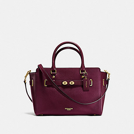 COACH BLAKE CARRYALL IN BUBBLE LEATHER - IMITATION GOLD/BURGUNDY - f35689