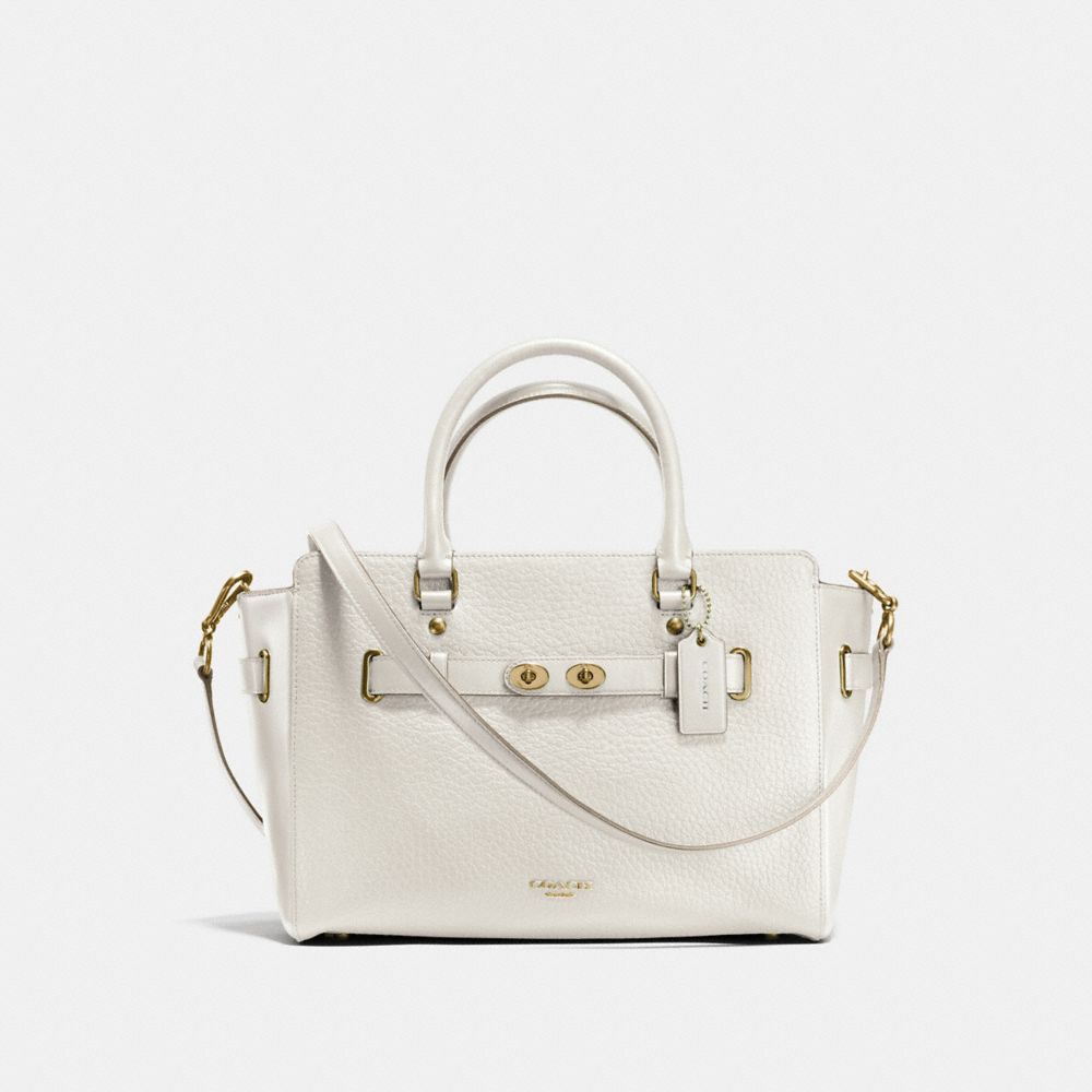 COACH F35689 BLAKE CARRYALL IN BUBBLE LEATHER IMITATION-GOLD/CHALK