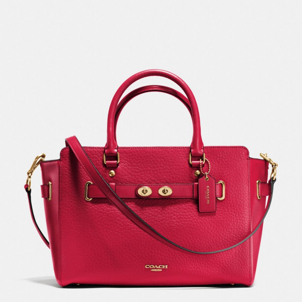 BLAKE CARRYALL IN BUBBLE LEATHER - f35689 - IMITATION GOLD/CLASSIC RED