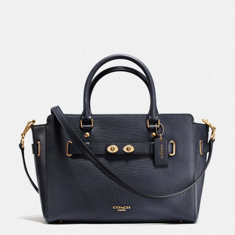 COACH F35689 BLAKE CARRYALL IN BUBBLE LEATHER IMITATION-GOLD/MIDNIGHT