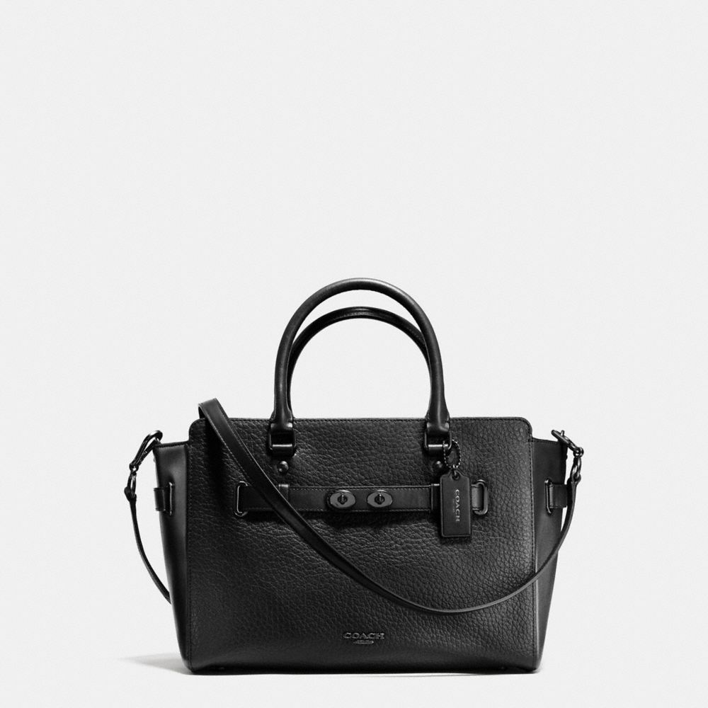 BLAKE CARRYALL IN PEBBLE LEATHER - f35689 - MATTE BLACK/BLACK